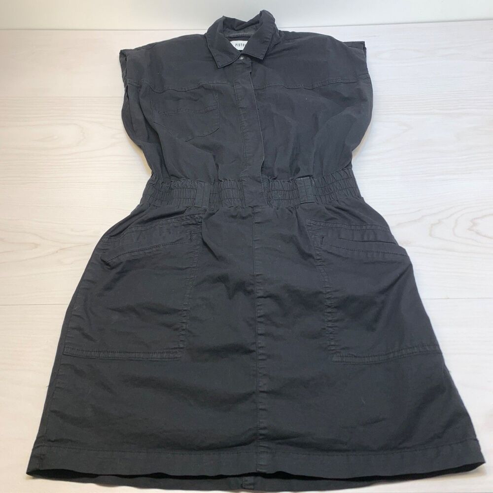PISTOLA Rosie Fade To Black Cargo‎ Mini Dress Size XS Smocked Waist